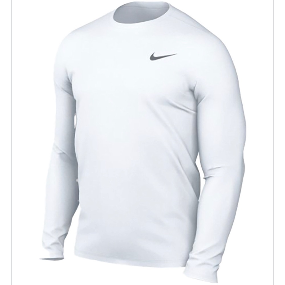 Nike Training Mens L/S Legend White NWT Standard Fit Athletic Tee New w/$30 tags